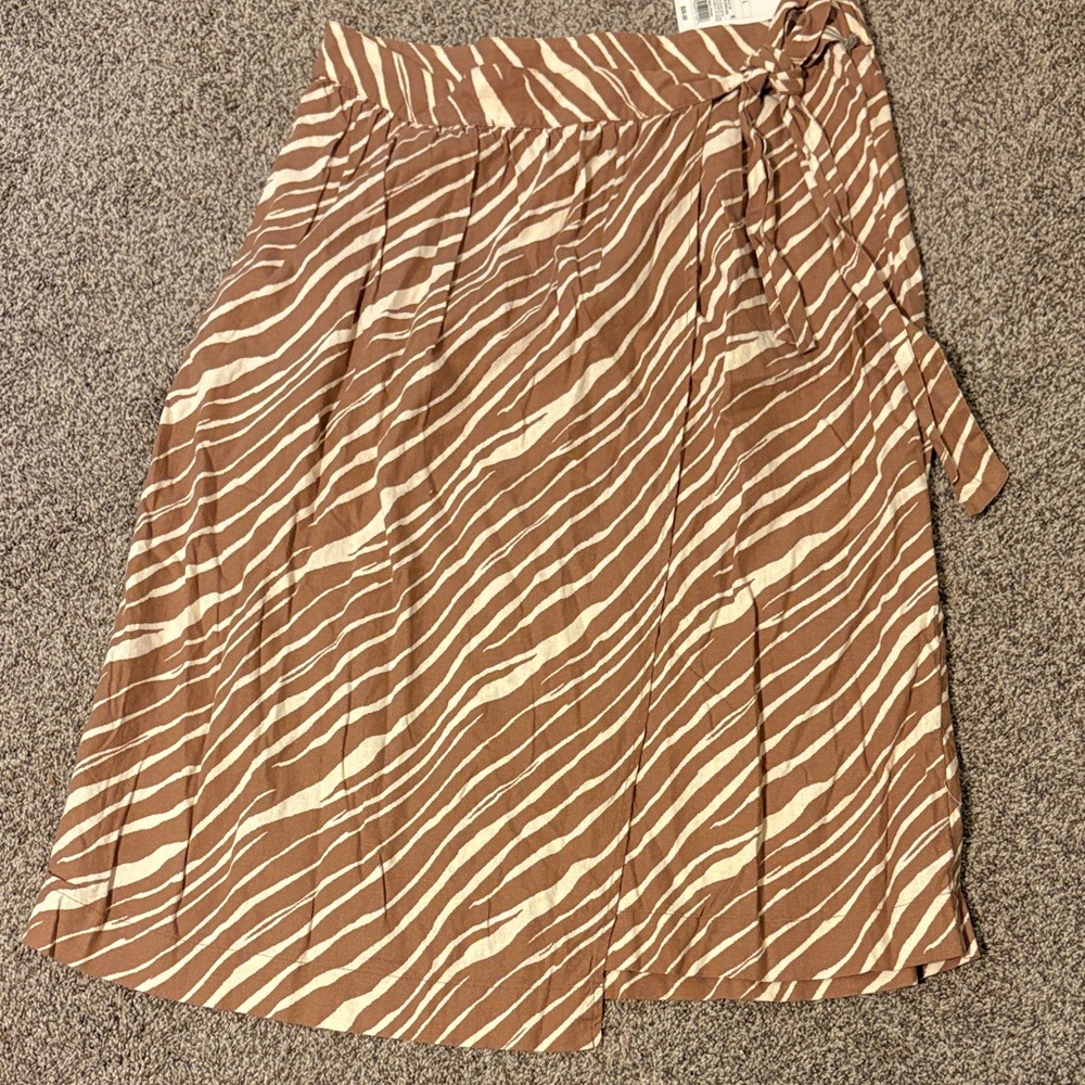 a new day Brown and Cream Zebra Print A-Line Skirt